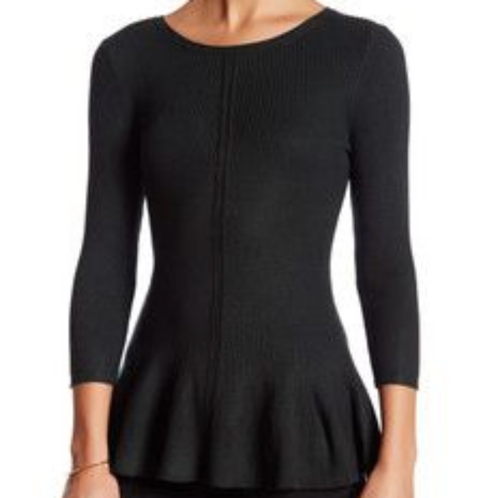 Catharine Malandrino Dark Teal Green Peplum Top